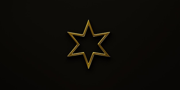 Gold star icon with six points radiating luxury and elegance perfect for prestigious designs