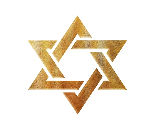 Photo a gold star of the kosher jewish symbol