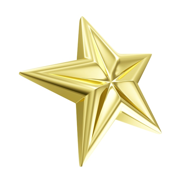 Foto simbolo della stella d'oro isolato su priorità bassa bianca