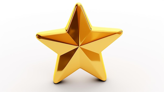 A gold star with the word star on it