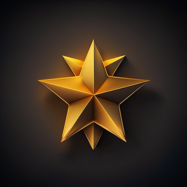 A gold star with the word star on it