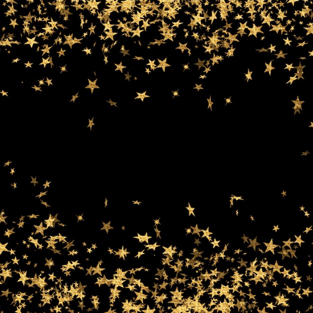 Gold stars on black background