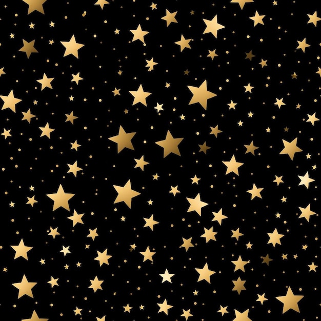 Gold stars on a black background.