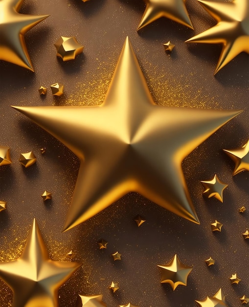 Gold stars on a brown background