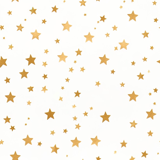 Photo gold stars scattered on white background