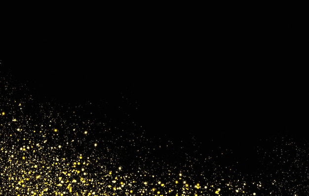 Foto elemento a forma di bordo cornice in polvere con punti lucenti scintillanti oro stellato
