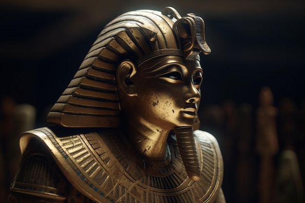 Premium AI Image | A gold statue of an egyptian pharaoh