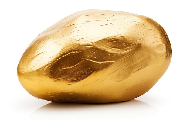 gold stone on an isolated white background