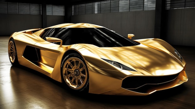 A gold supercar generative ai