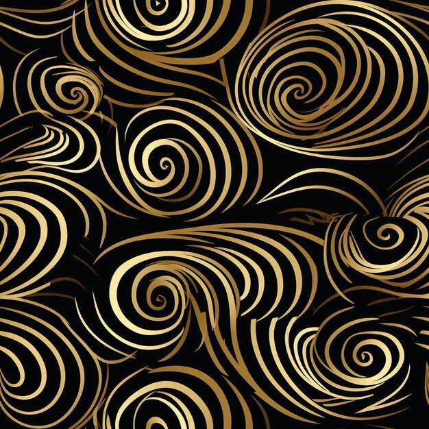 The gold swirls are created by the waves.