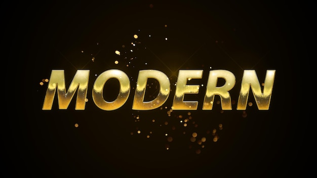 Photo a gold text effect with the word modern in the middle