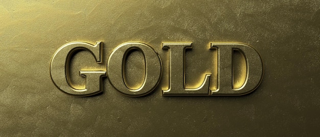Photo gold text on luxury golden background 3d illustration