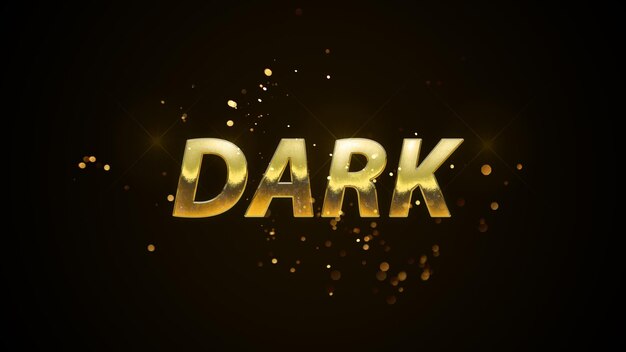 Photo a gold text with the word dark in gold letters