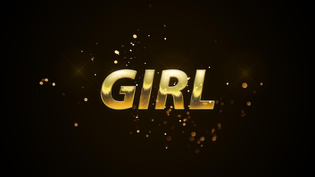 A gold text with the word girl on it