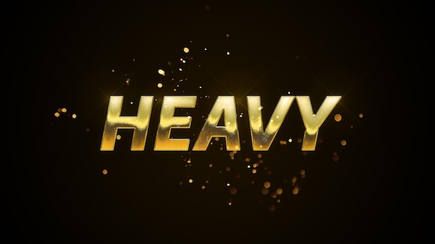 Photo a gold text with the word heavy on it