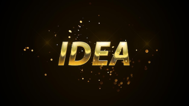 Photo a gold text with the word idea on it