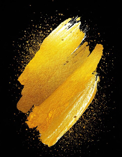 Photo gold texture paint stain hand drawn brush stroke vector design element