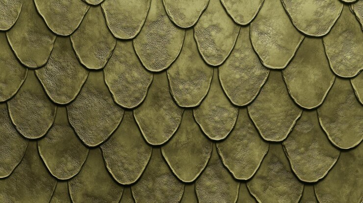 Photo gold textured dragon scale pattern displaying reptilian armor concept