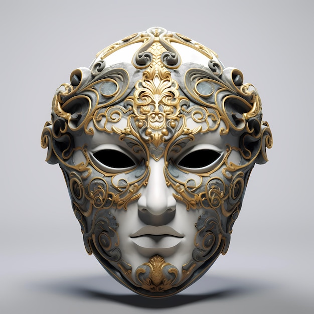 Gold theatrical masks Comedy and tragedy