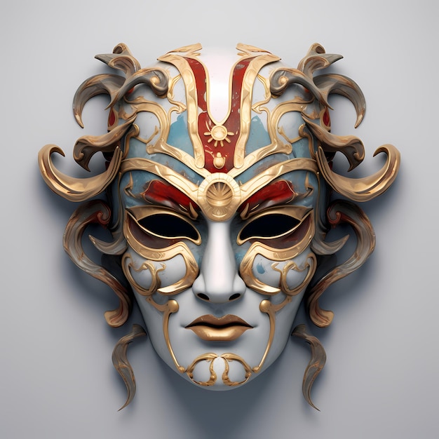 Gold theatrical masks Comedy and tragedy