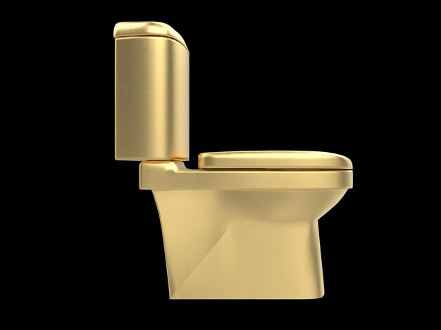 Photo gold toilet wc 3d illustration