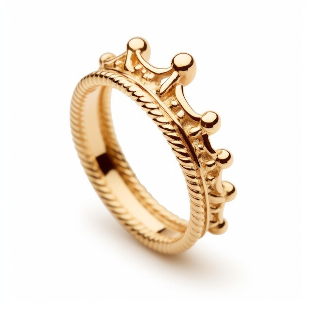 Photo gold toned crown ring tactile richness and playful elegance