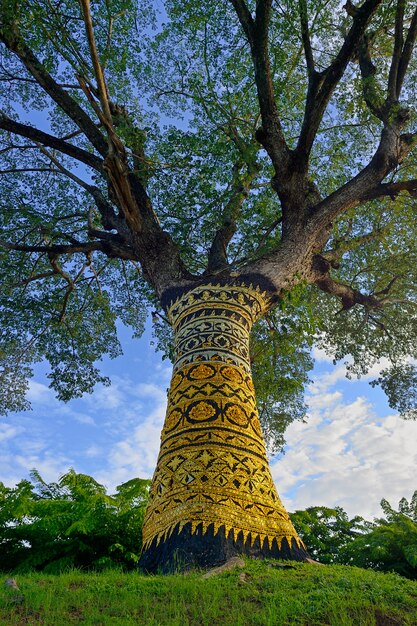 Gold tree in temple