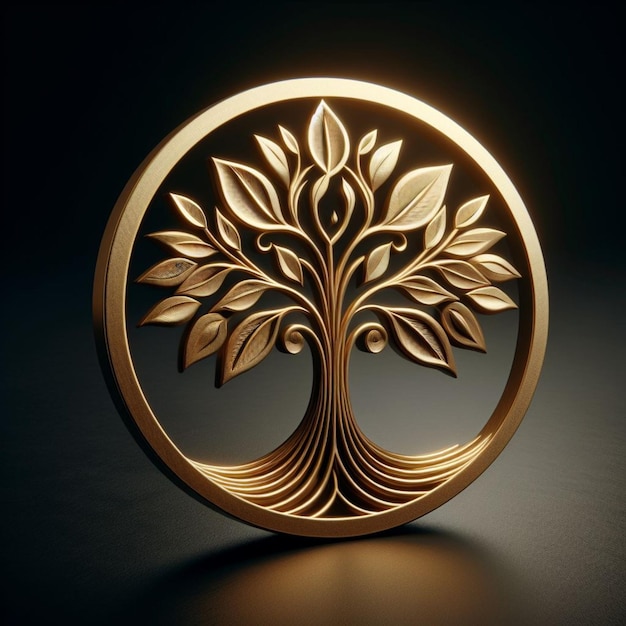 a gold tree with a tree on it is made by a tree