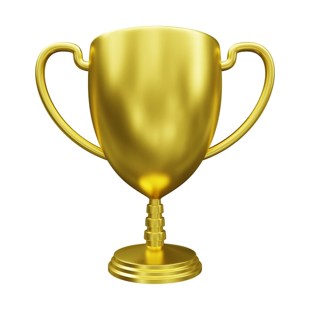 gold trophy 3d illustration isolated in white background