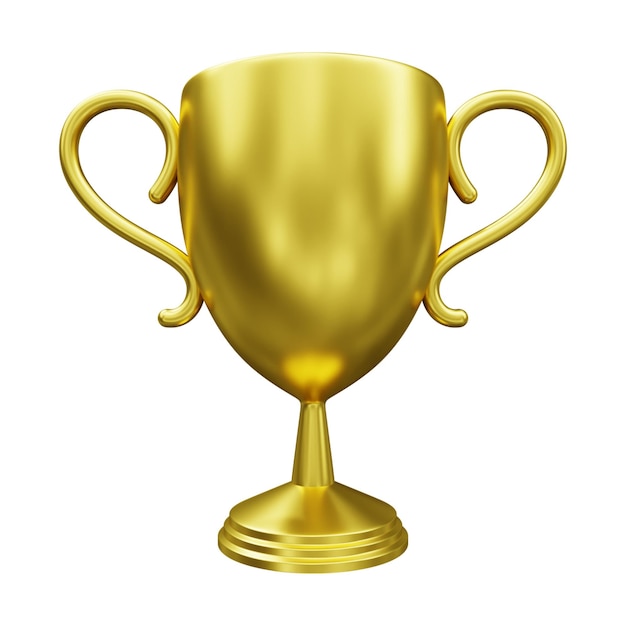 gold trophy 3d illustration isolated in white background