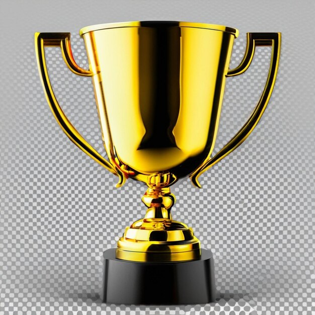 Gold trophy cup isolated on transparent or white background png