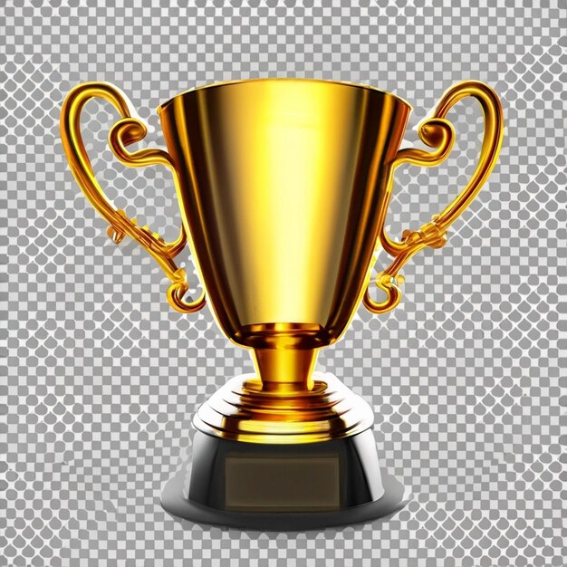 Gold trophy cup isolated on transparent or white background png