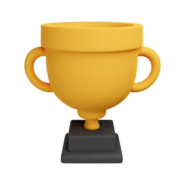 gold trophy cup on white background