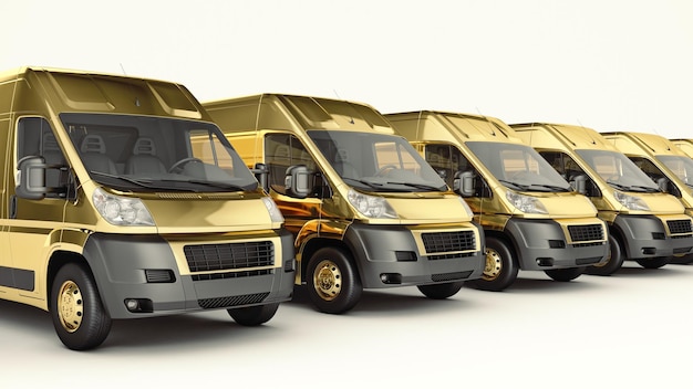 Gold TruckБыстрая доставка 3D-рендеринга