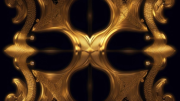 A gold wallpaper with a black background and a gold pattern.