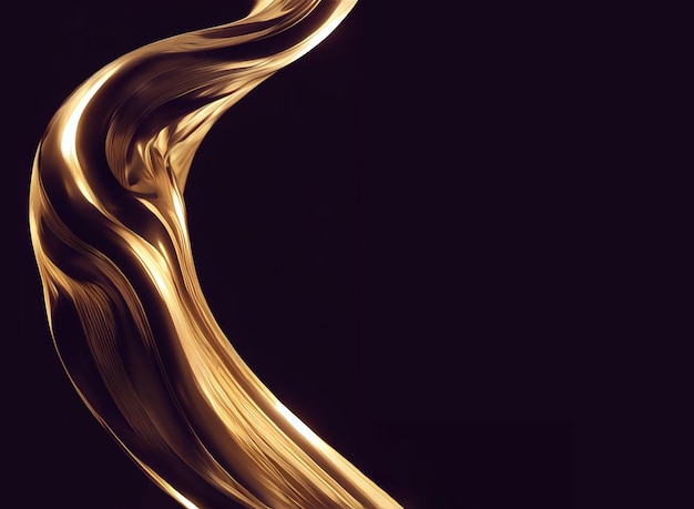 Gold Water 3D render abstracte achtergrond met golven en vloeistof