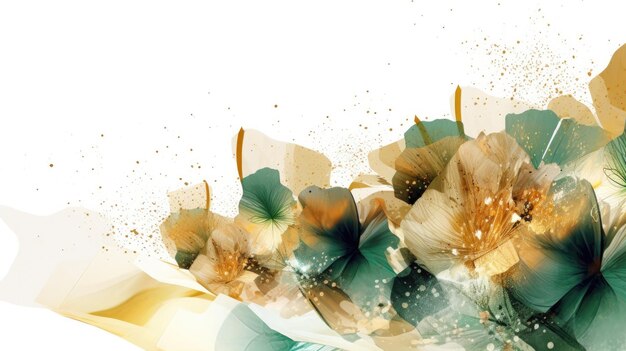 Gold watercolor art background