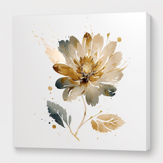 Premium AI Image | Gold watercolor floral design