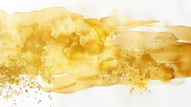 Photo gold watercolor texture paint stain shining brush stroke for you amazing design project