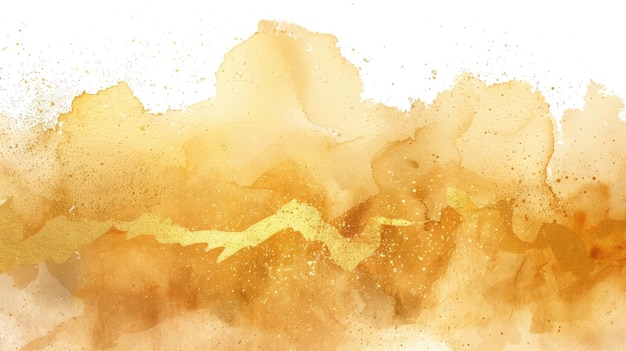 Photo gold watercolor texture paint stain shining brush stroke for you amazing design project