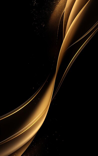 Gold wave on black background