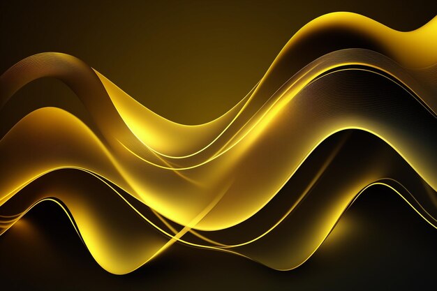 Gold waves on a black background