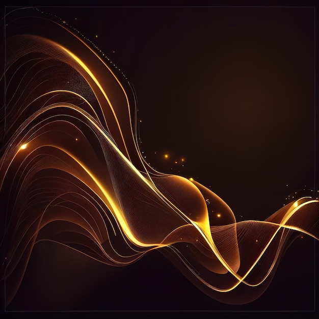 Gold waves on a black background