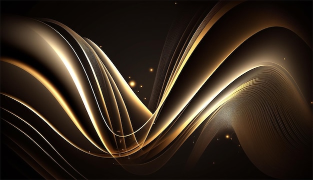 Gold waves on a black background