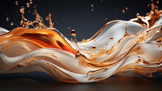 Photo gold waves and splashes