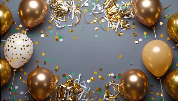 gold and white balloons create a festive backdrop for celebrations