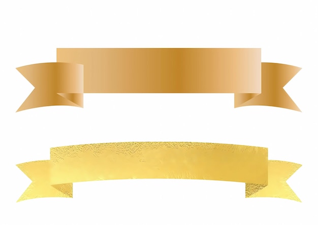 a gold and white banner with a gold band