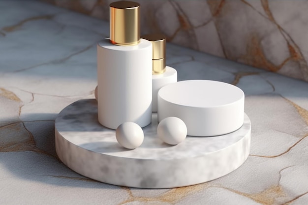 gold and white cosmetic product