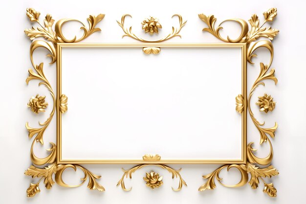 Foto cornice decorativa in oro e bianco antico elegante retro royal luxury