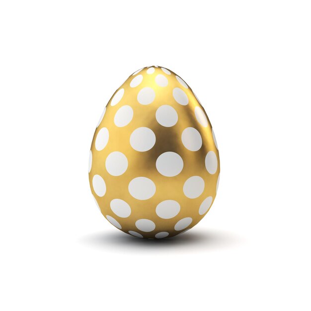 Gold and white pattern luxury easter egg 3D Rendering